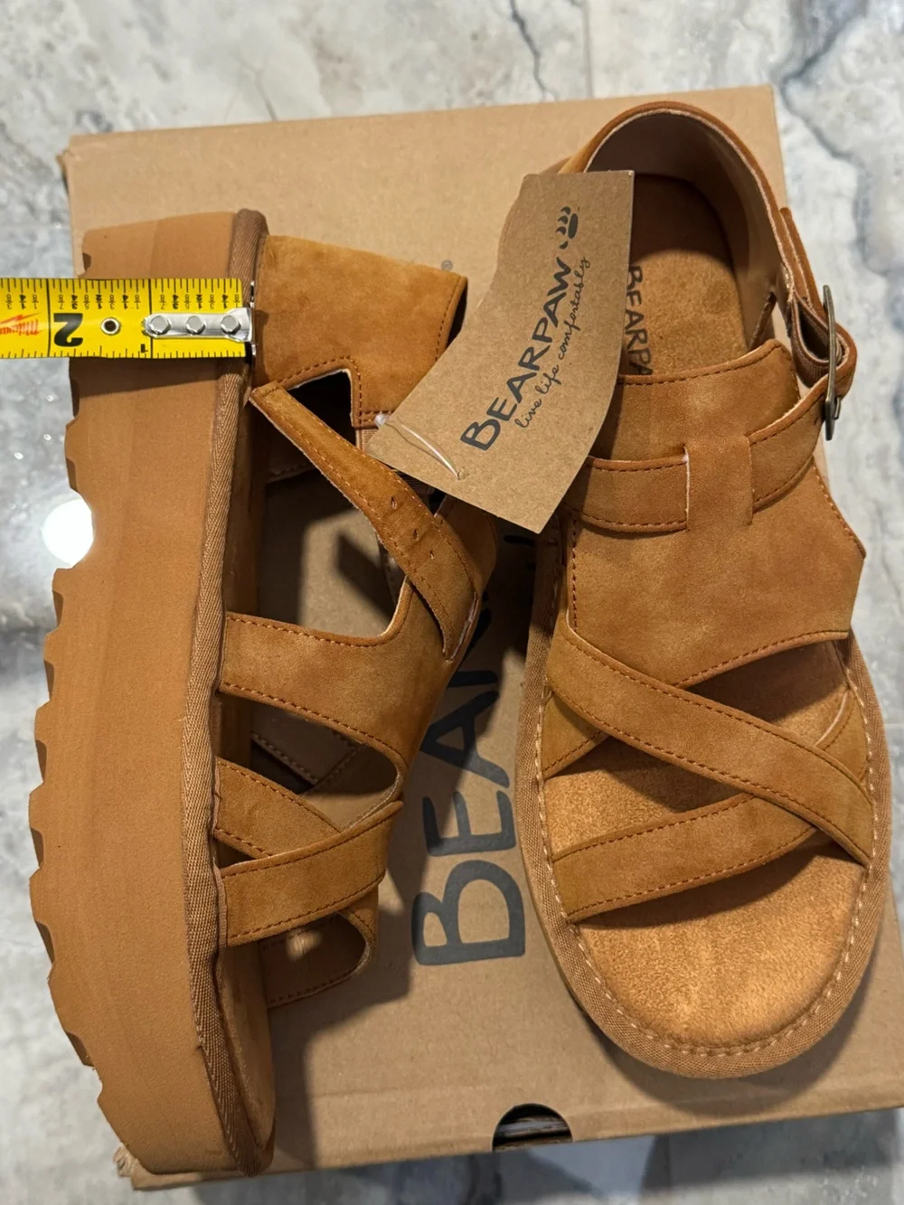 BearPaw Pinnacle Brown Platform Sandals